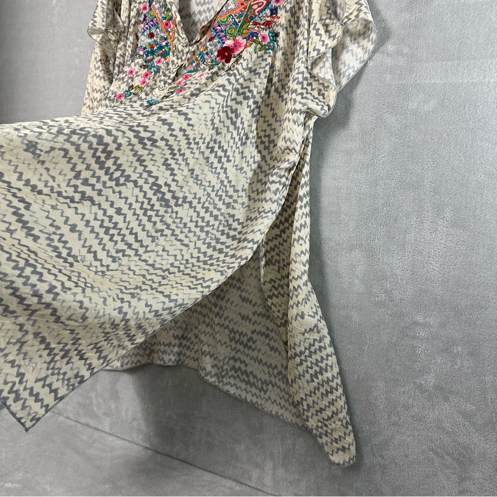 Johnny Was Silk Multicolor Embroidered Tunic‎ One Size Oversized READ - Picture 5 of 10